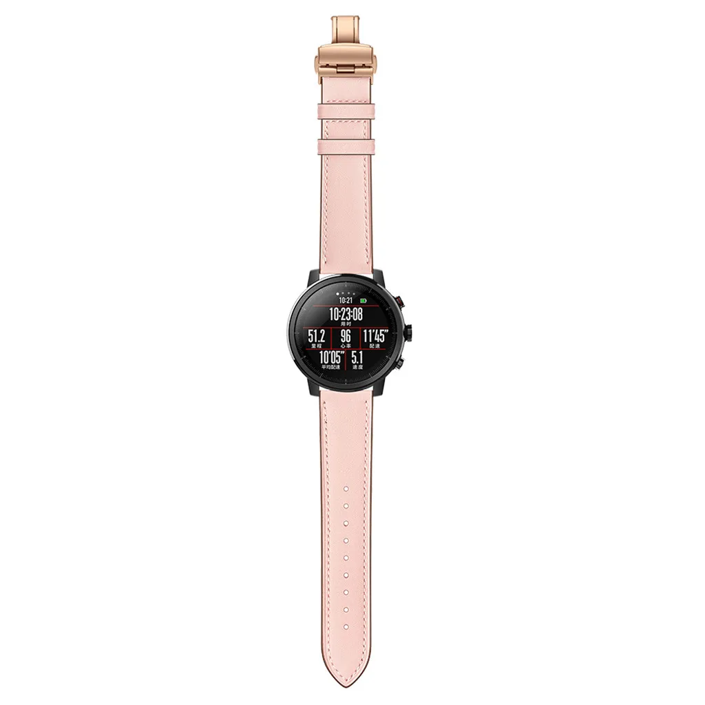 Кожаный браслет для Xiaomi Huami AMAZFIT 2/2S Stratos, модный ремешок, стальной ремешок с пряжкой, браслет на запястье