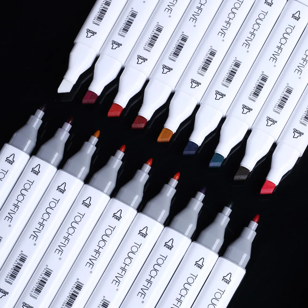 Kopen Professionele markers 168 Kleur Borstel Pen Alcoholische Vette gebaseerde inkt Art Marker marcadores plumones Voor kleurplaten tekening Manga