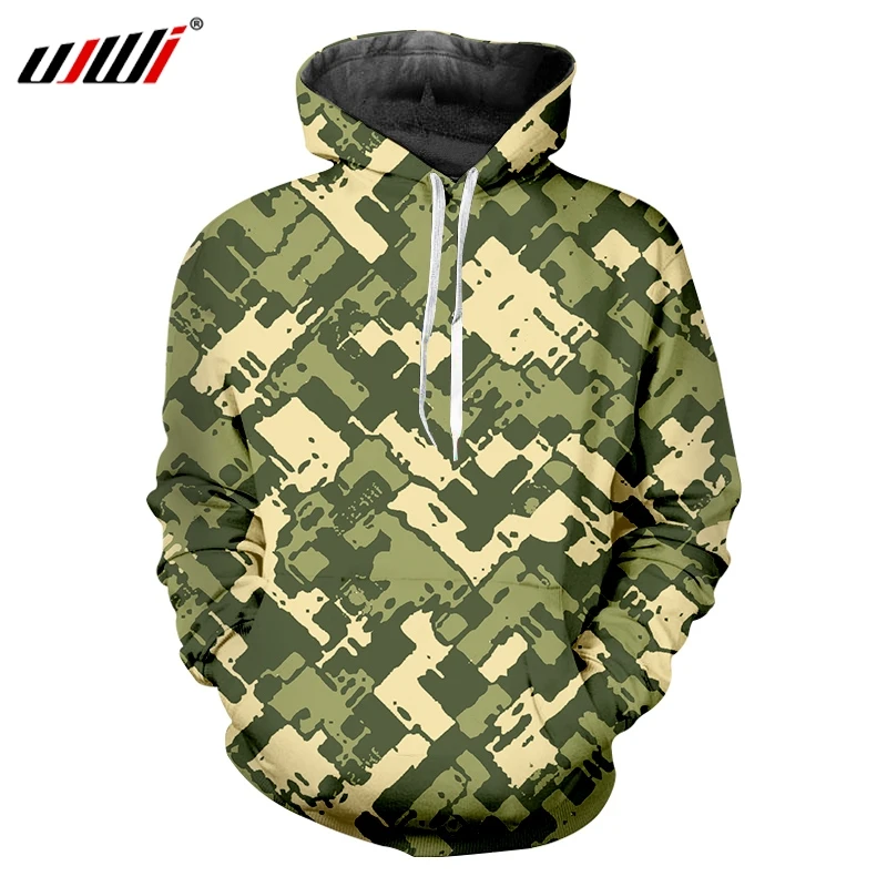 

UJWI Dropshipping 2020 New Design Long Sleeve Military camouflage Designer Men Clothing Hip Hop Unisex Plus Size Hoodie