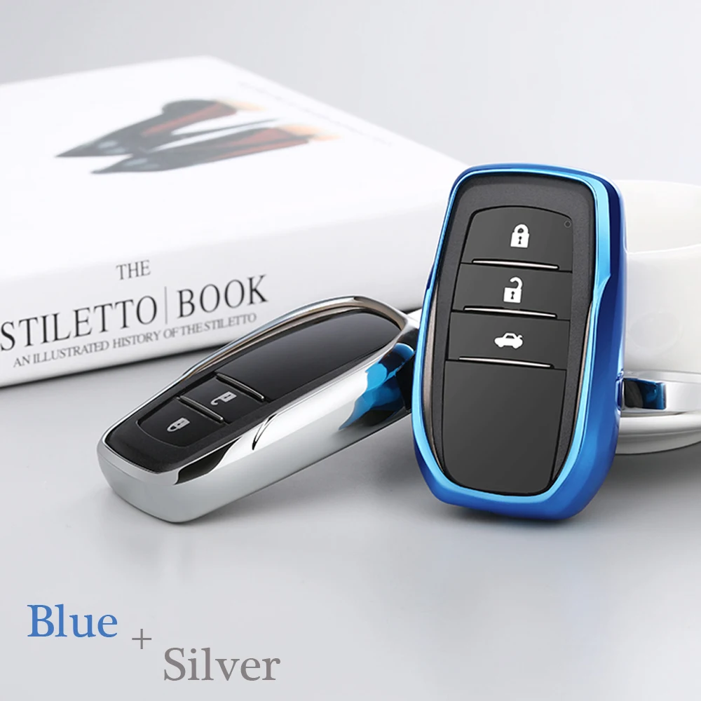 

2/3 Buttons Smart car key cover Soft TPU keyfob key Case shell set wallet For Toyota Highlander Land Cruiser Riez RAV4 Camry
