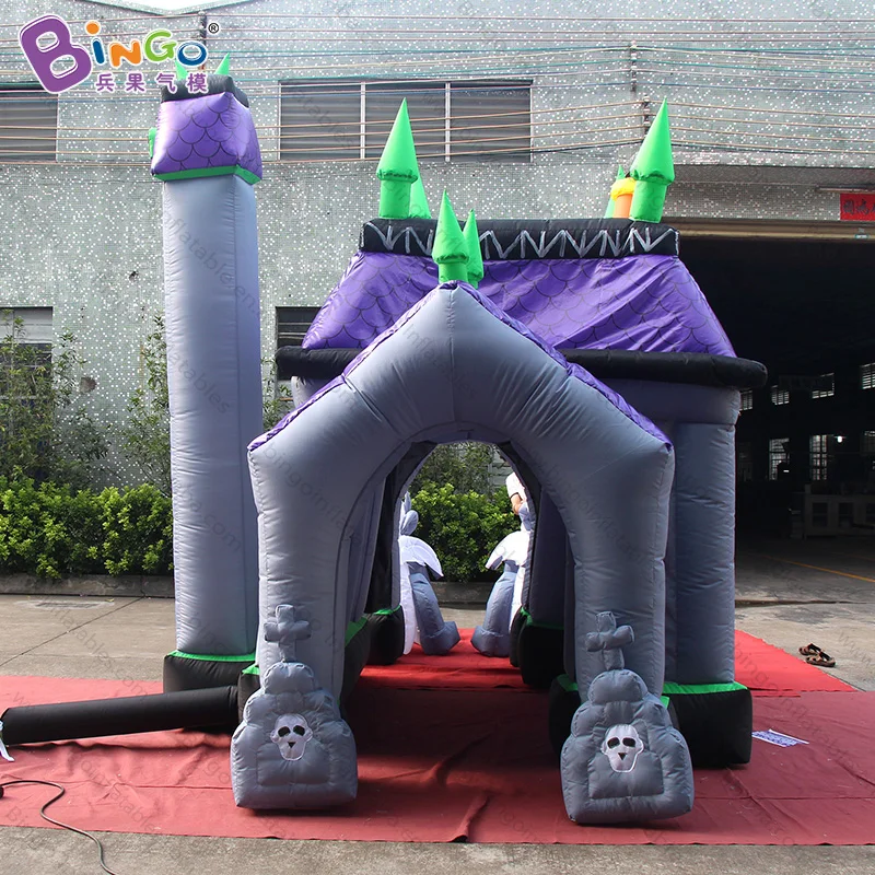 5*4* 4.2m Halloween digital-painted inflatable haunted house/customized Halloween decorated ghost house inflatable toys 3