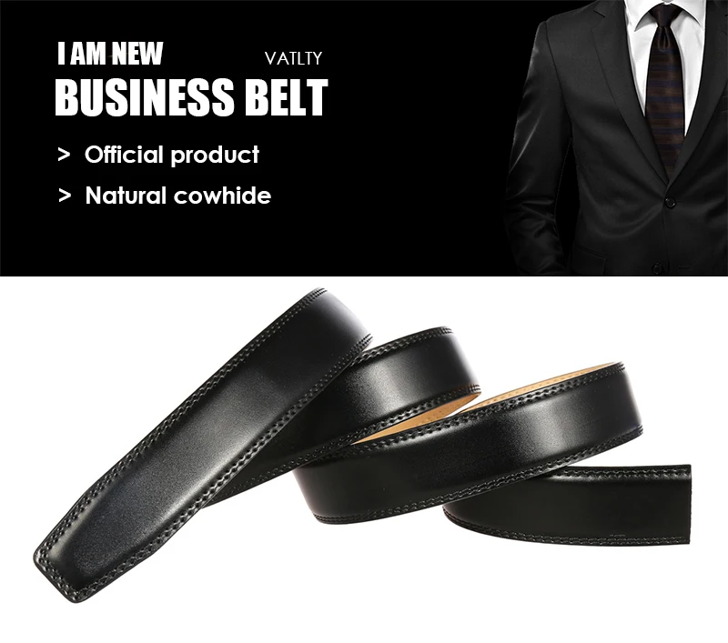 VATLTY Neue 31mm Leder Gürtel für Männer Harte Legierung Automatische Schnalle Weiche Natürliche Rindsleder Nicht-poröse Hosen Gürtel anzug Gürtel Männlich – Detail 1