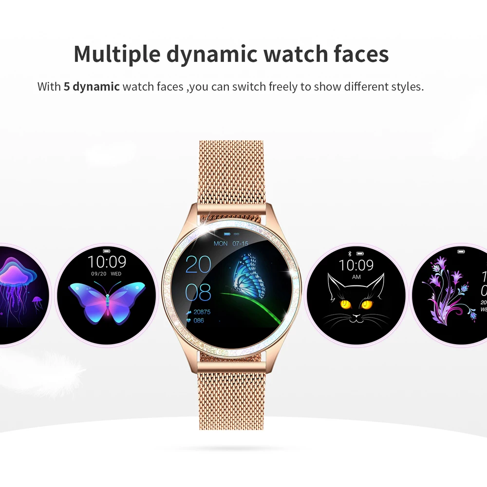 Новинка, смарт-браслет для женщин, IP68, водонепроницаемые Смарт-часы с функцией сердечного ритма, Bluetooth, фитнес-трекер, женские часы для Android IOS