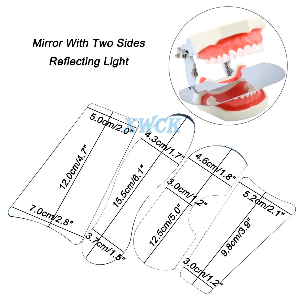 

4 Pcs/Set Dental Reflector Intraoral Photography Mirrors Oral Orthodontic Autoclavable Stainless Steel Double Side Mouth Mirror