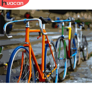 

HUACAN Painting By Numbers Bicycle DIY Pictures By Number Scenery Kits Hand Painted Paintings Art Drawing On Canvas Home Decor