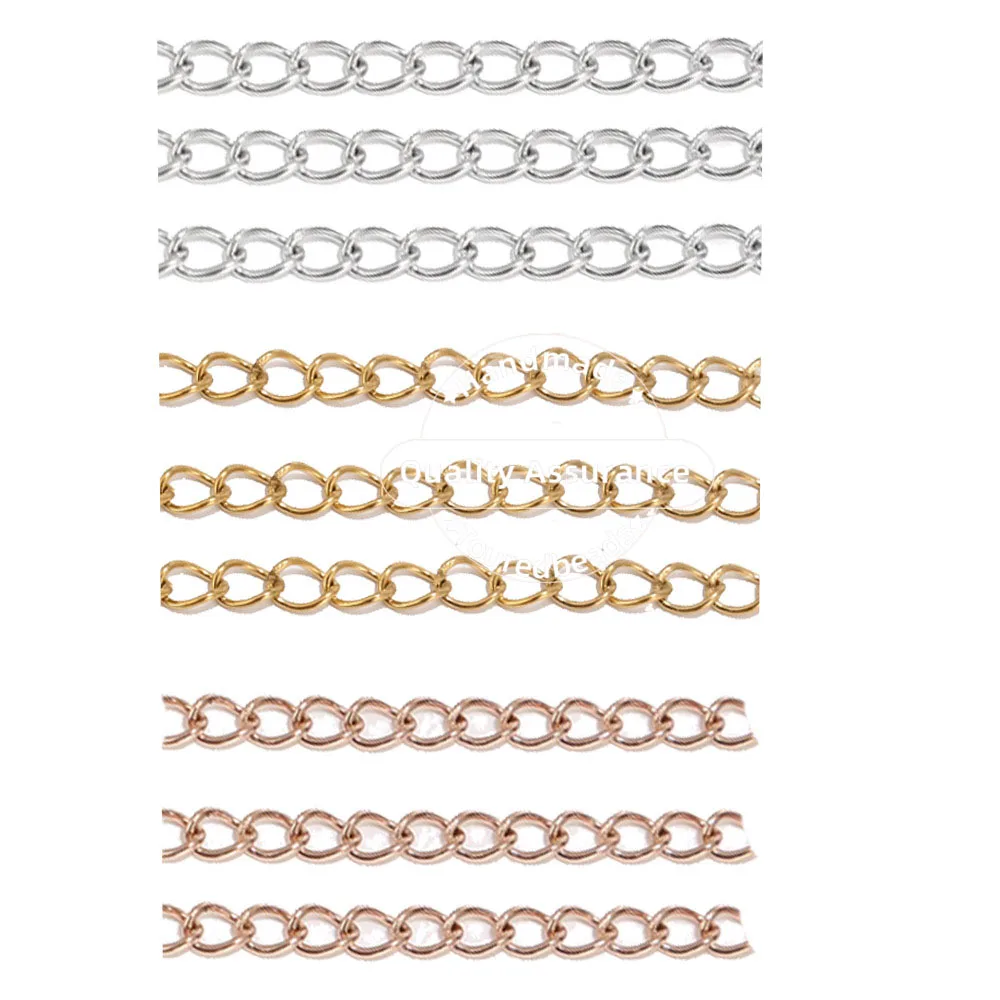 50pcs Stainless Steel 5cm Welded Extension Chain Gold Necklace Extender  Tail Chains for DIY Jewelry Making