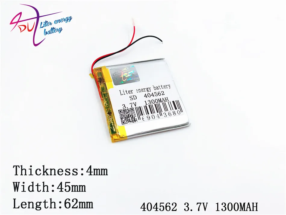 3,7 V 404562 404560 литий-ионный полимерный аккумулятор 1300mah маленькая акустика шагомер Автомобильный регистратор данных