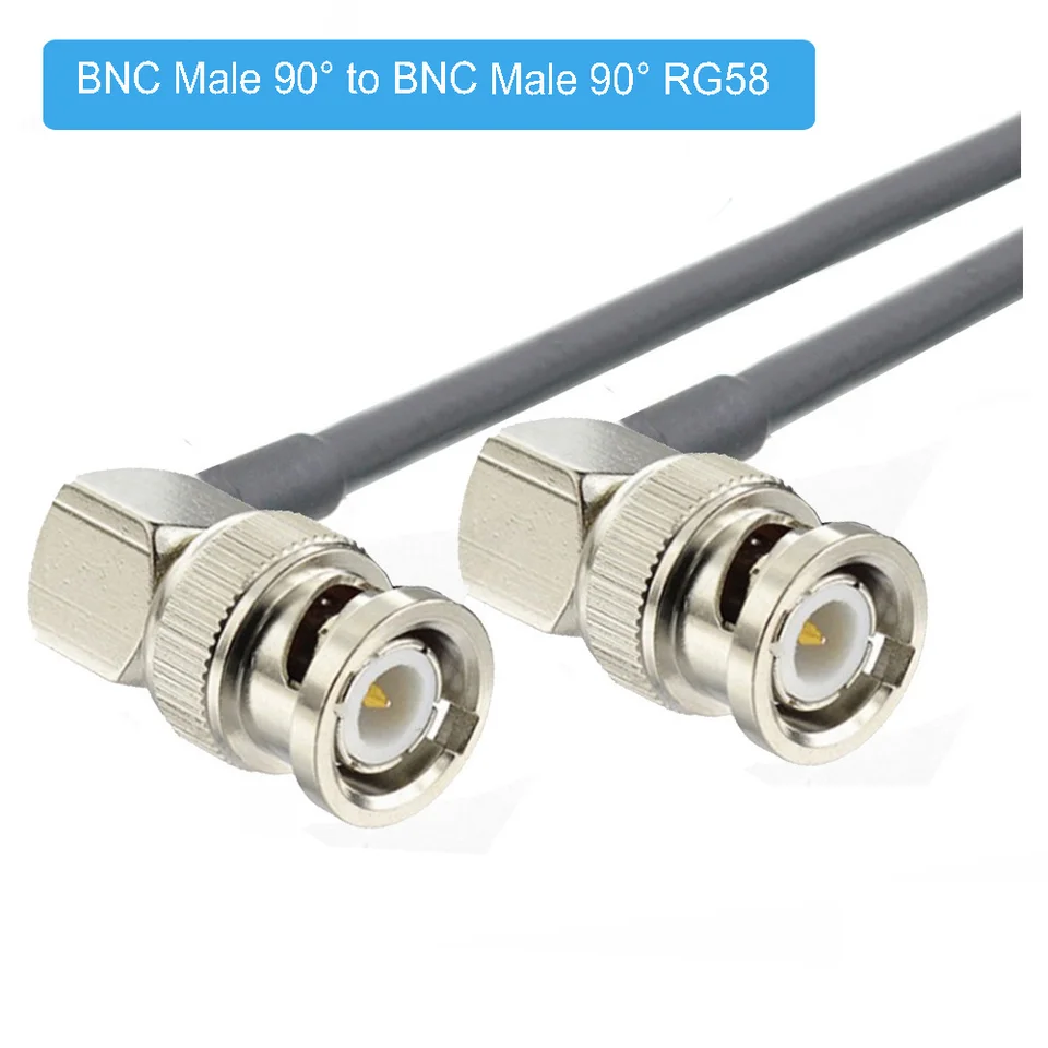 Adattatore Maschio/maschio BNC Ad Angolo Retto RG174/RG58 Cavo Coassiale RF 50 Ohm Per Sistema Di Videocamere Cavo Coassiale Prolunga BNC - Foto 5