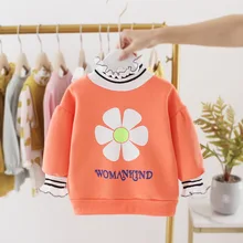 Одежда для малышей; теплые хлопковые пуловеры для девочек; свитера с плюшевой подкладкой; Зимний вязаный свободный свитер с высоким воротником для девочек; зимний свитер для малышей