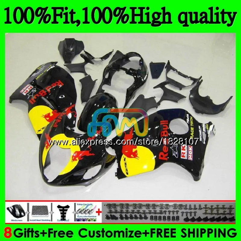 Инъекции для SUZUKI Hayabusa GSXR 1300 GSXR-1300 57BS. 276 GSXR1300 08 13, 14, 15, 16 лет 2008 2013 желтого и красного цветов, обтекатель