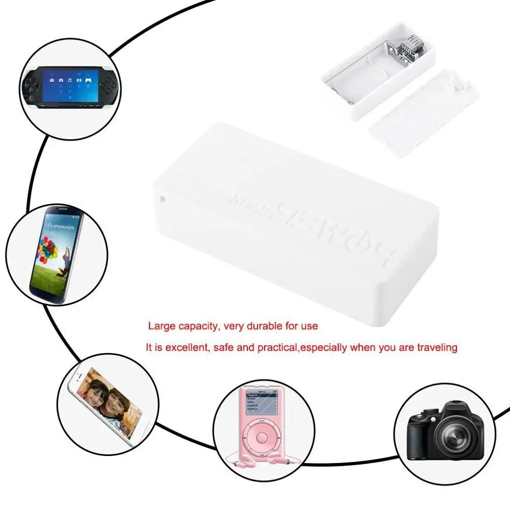 5600mAh USB зарядка портативное Внешнее зарядное устройство 2*18650 чехол | Электроника