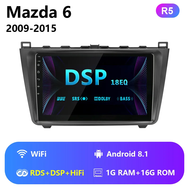 Vtopek " 2 Din Android Wifi 4G автомобильное радио для Mazda 6 2009- 2G+ 32G навигация gps HIFI RDS DSP сенсорный экран с рамкой - Цвет: wifi with RDS DSP