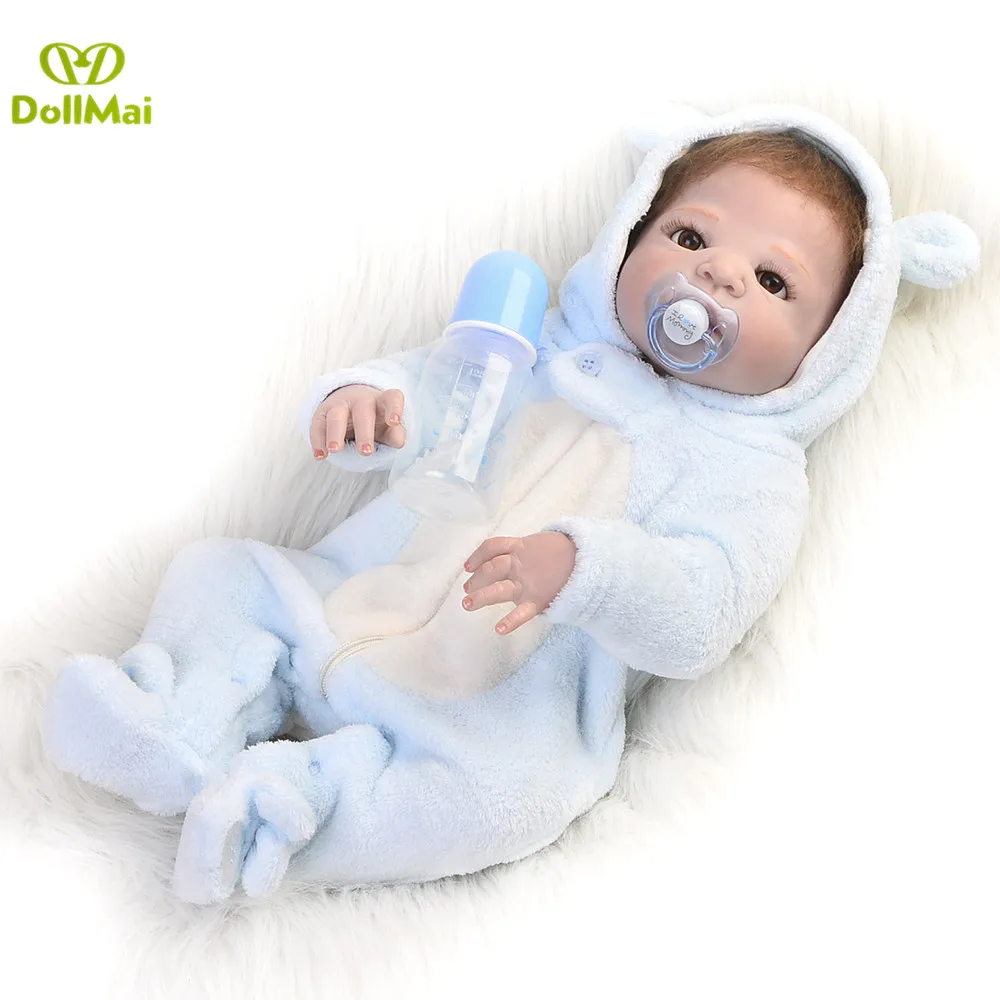 57 см 100 полностью силиконовые куклы reborn baby реалистичные bonucas возрождённая девочка пол кукла npk игрушки для детей