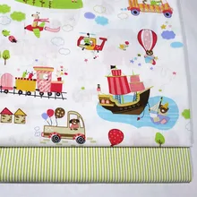 Половина метра мультфильм автомобиль печати хлопок ткань детская кровать мешок ручной работы одежда юбка из чистого хлопка B603