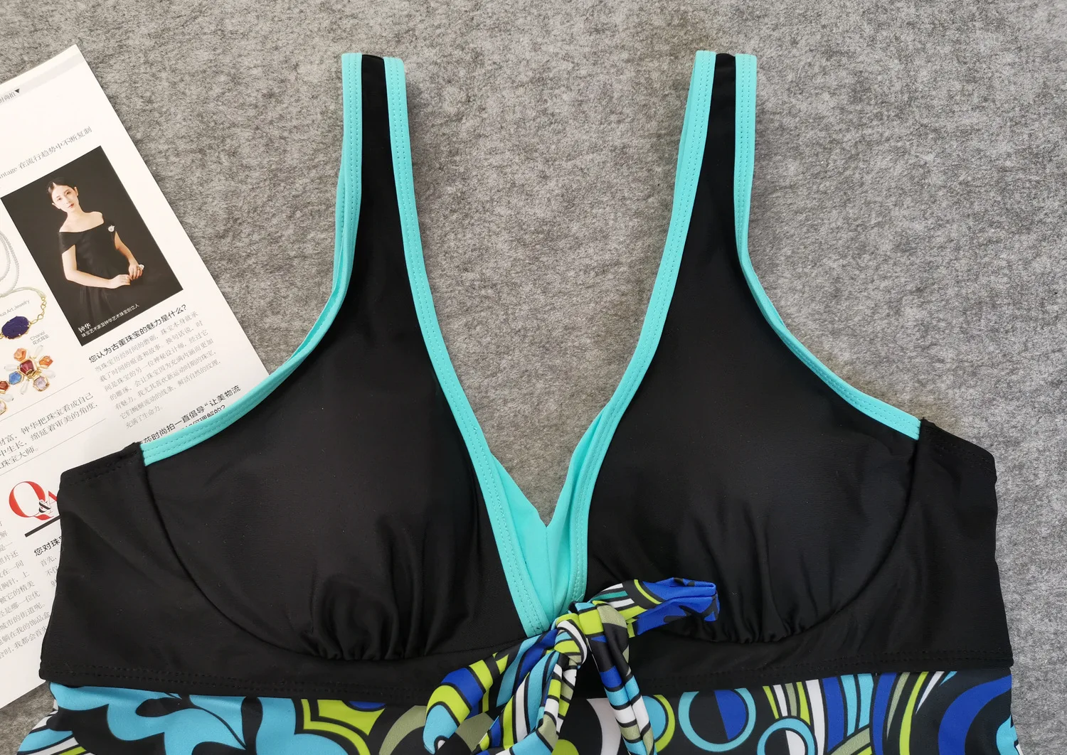 

2020 Europe And America New Style Digital Printing Large Size High-waisted Boxer WOMEN'S Swimsuit Plus-sized Split Type Two Piec