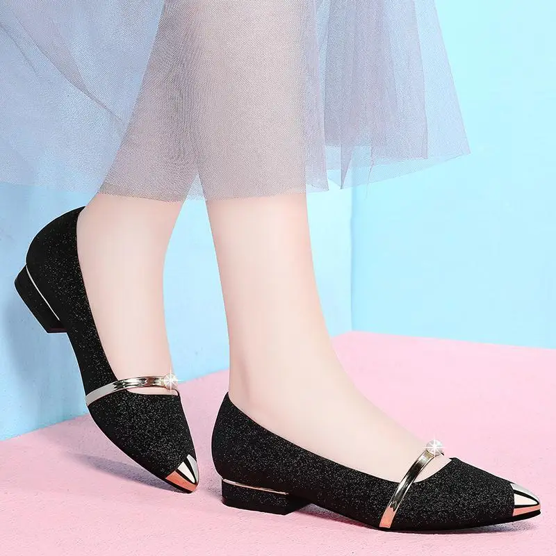 Women Casual Boat Shoes Ladies Slip On Ballet Flats Comfy Soft Mujer Walking Footwear 2021 Summer New Shiny Black Gold Zapatos