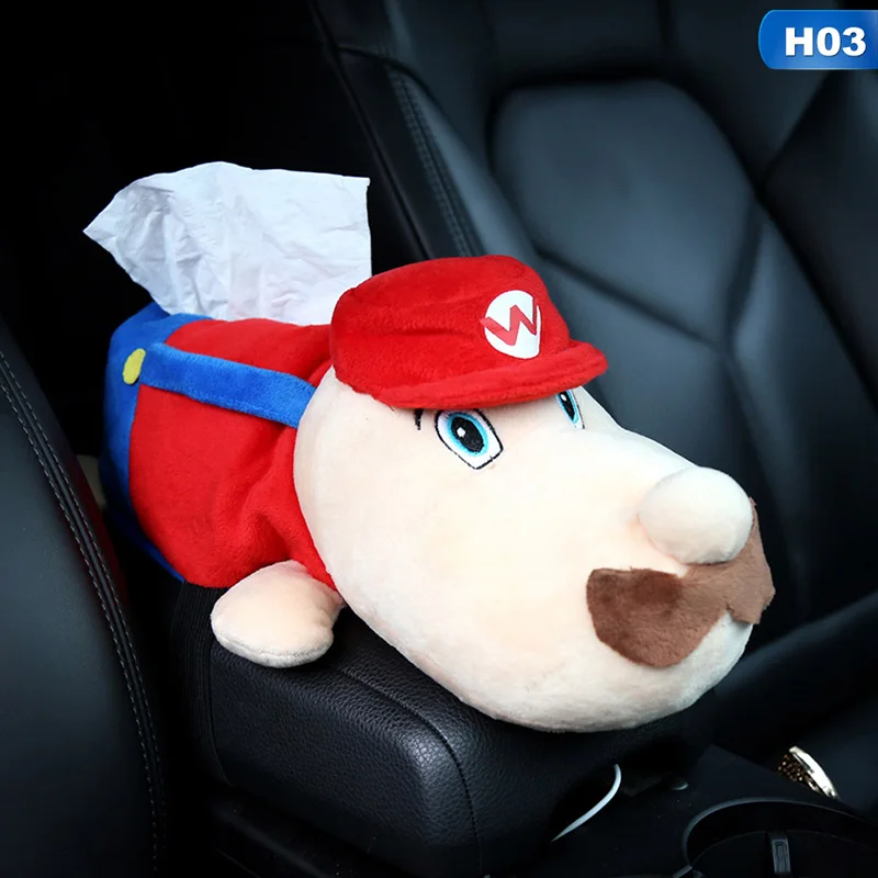 High Quality Universal Plush Car Armrest Tissue Box Creative Cartoon Cute Animals Napkin Holder Car Interior Home Accessories - Название цвета: H03