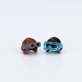 

Pilot Helmet Goggle Wear WW2 Soldiers Army MOC Military Police Swat Weapons Brick City building blocks min Toy figures playmobil