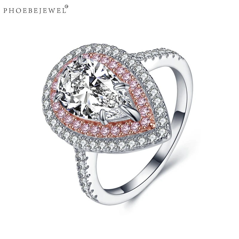 PHOEBEJEWEL 100% Аутентичные кольца на палец из стерлингового серебра 925 пробы с