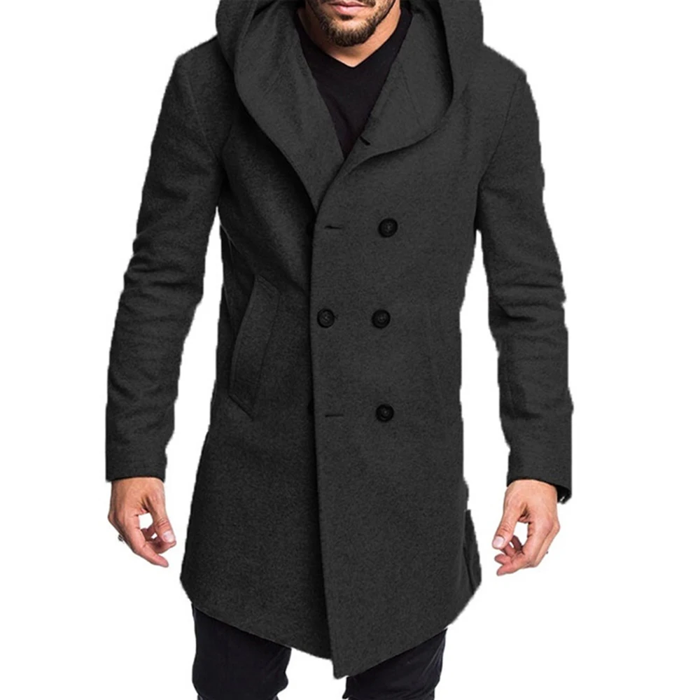 Laamei, мужское пальто, модное, Осень-зима, на пуговицах, тонкий, длинный рукав, пиджак, Тренч, пальто, повседневное, высокое качество, мужские топы