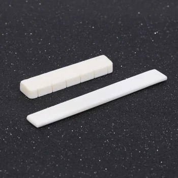 

NEW 2PCS Classical Guitar Bridge Pins Buffalo Bone Saddle Nut Slotted Flat Bottom Set