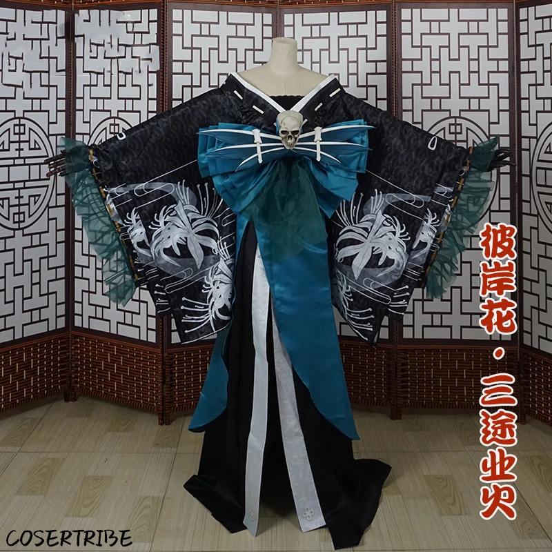 

[Customized] Anime Onmyoji Higanbana SanTuYeHuo SSR Shikigami New Skin Skull Kimono Cosplay Costume Halloween Free Shipping 2019