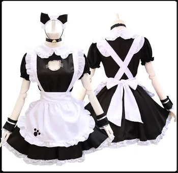 

cosplay anime cute black cat uniform lolita maid dress princess skirt JK uniform for girls women Halloween carnival costume