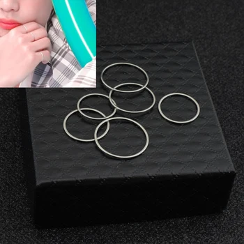 

6pcs/set KPOP Bangtan Ring 4 5 6 7 8 9 size Finger Rings Boys V Jung Jimin RM Suga Jewelry Rings Accessories For Men Women