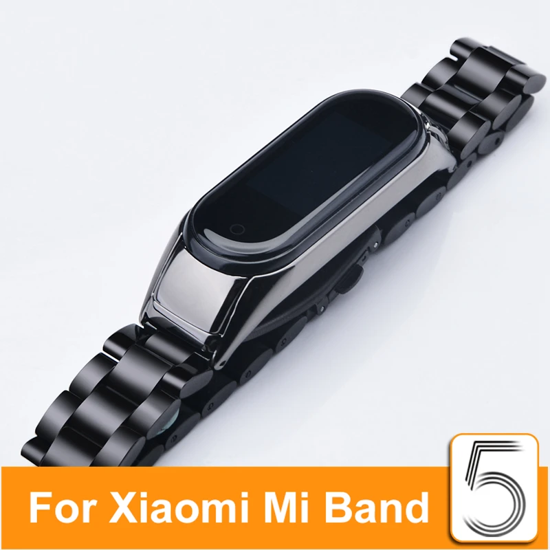 Ремешок для Mi Band 5 4 металлический ремешок из нержавеющей стали Xiaomi браслет Band5 Band4