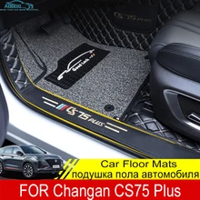 Dywaniki samochodowe dla Changan CS75 Plus 2021 2022 podwójna warstwa niestandardowe Auto plastry do stóp skóra dywan pokrywa wnętrze Floorliner