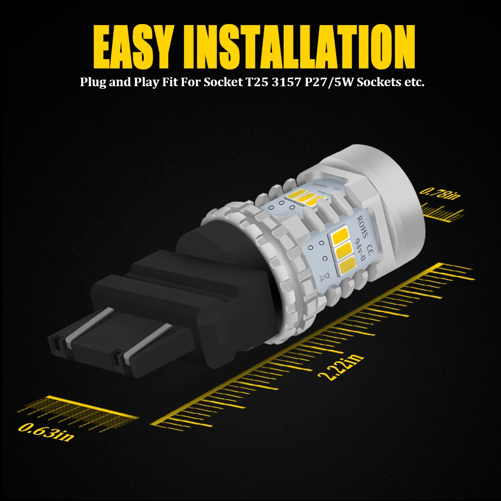 (2) Canbus ȭƮ 3157 P27/7W P27 7W T25 LED     DRL For Jeep Compass 2011 2012 2013 2014 2015 2016