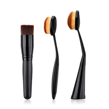 

Concave Design Brush 3 Pieces Wood Handle Makeup Brushes For Start Makers Extremely Soft Powder Brush Universal Beauty Brush