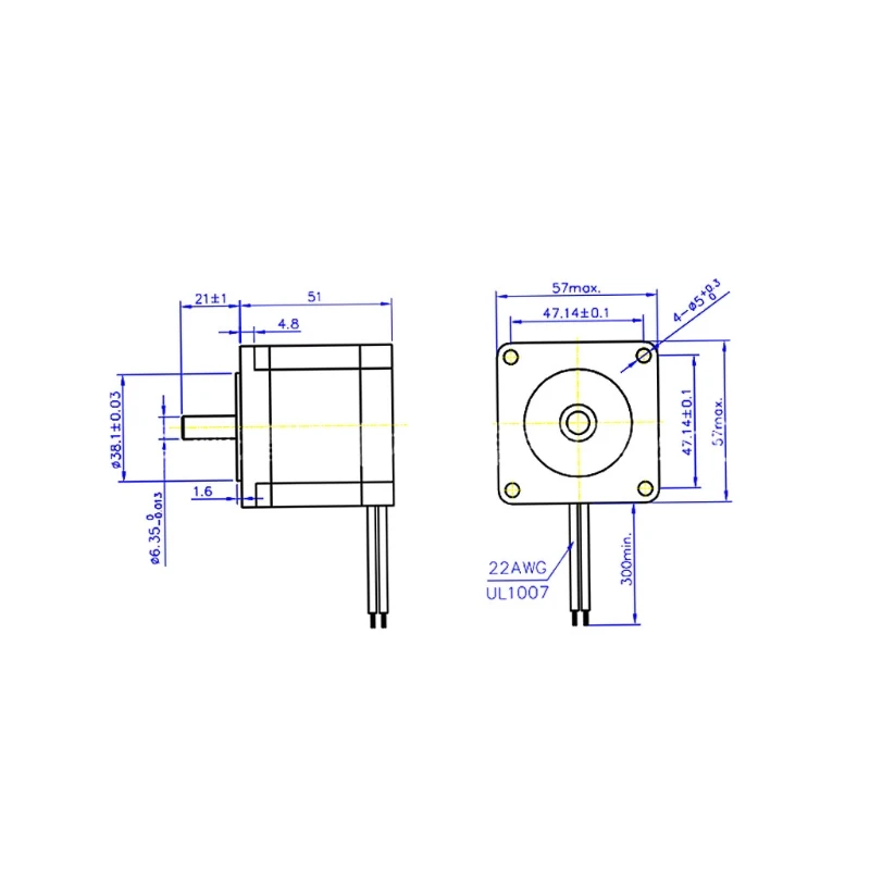 

Single Shaft Nema23 Stepper Motor 57HS112-3004 3A 4-Lead 2.8N.M CNC Engraving Y1QB