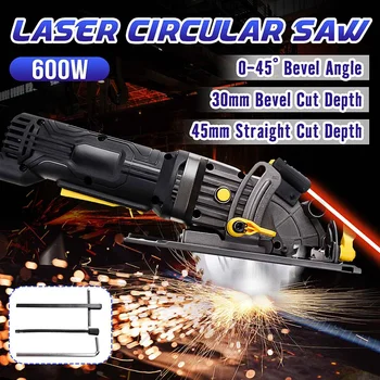 

Drillpro Electric Circular Saw 600W Wood Cutter With Straight Bevel Laser Multifunctional Hand-Held Electric Saw DIY Power Tool