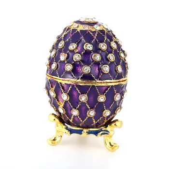 

Egg Shaped Trinket Box Hinged Jewelry Ring Holder Unique Gift for Home Decor