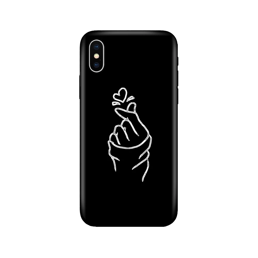 Черный чехол ТПУ для iphone 5 5s se 6 6s 7 8 plus x 10 силиконовый чехол для iphone XR XS 11 pro MAX чехол черный белый простой дизайн - Цвет: 40048