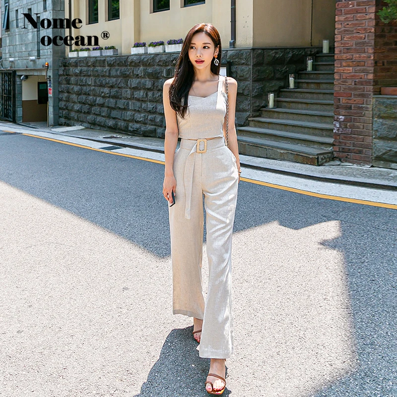 Модные уличные брюки набор женские комбинезоны комплект из двух предметов топ и