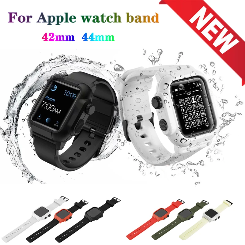 Водонепроницаемый шок ударопрочный чехол для Apple Watch Series 5 4 3 2 1 мягкая силиконовая