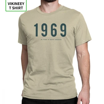 

50th Birthday T-Shirt Gift 1969 50 Years Of Being Awesome Man's T Shirts Novelty Purified Cotton Short Sleeve Tees Clothes