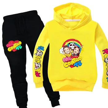 

me contro te Children's spring and autumn long-sleeved sweater suit South boys and girls long-sleeved sweater + trousers suit