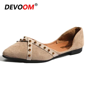 

New Sweet Flats Shallow Women Boat Shoes Leather Flat Shoes Female Casual Work Ballet Women Slip On Ladies Loafers Flats shoes