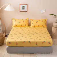 Bonenjoy 1 pc Mattress Cover With Elastic Twin/Full/Queen/King Size Fitted Sheet Carrot Pattern Bedsheet For Adults Children 1