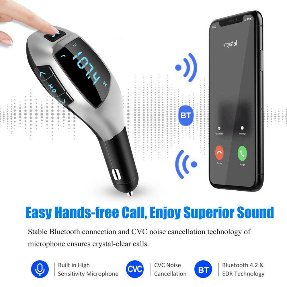 X5 ЖК-дисплей Автомобильный Bluetooth комплект громкой связи вызов FM передатчик Радио MP3 плеер USB зарядное устройство адаптер питания Автомобильные аксессуары