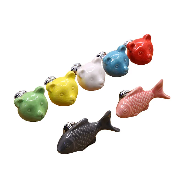 Цветные ручки для мебели в форме животного ручка детской комнаты современного