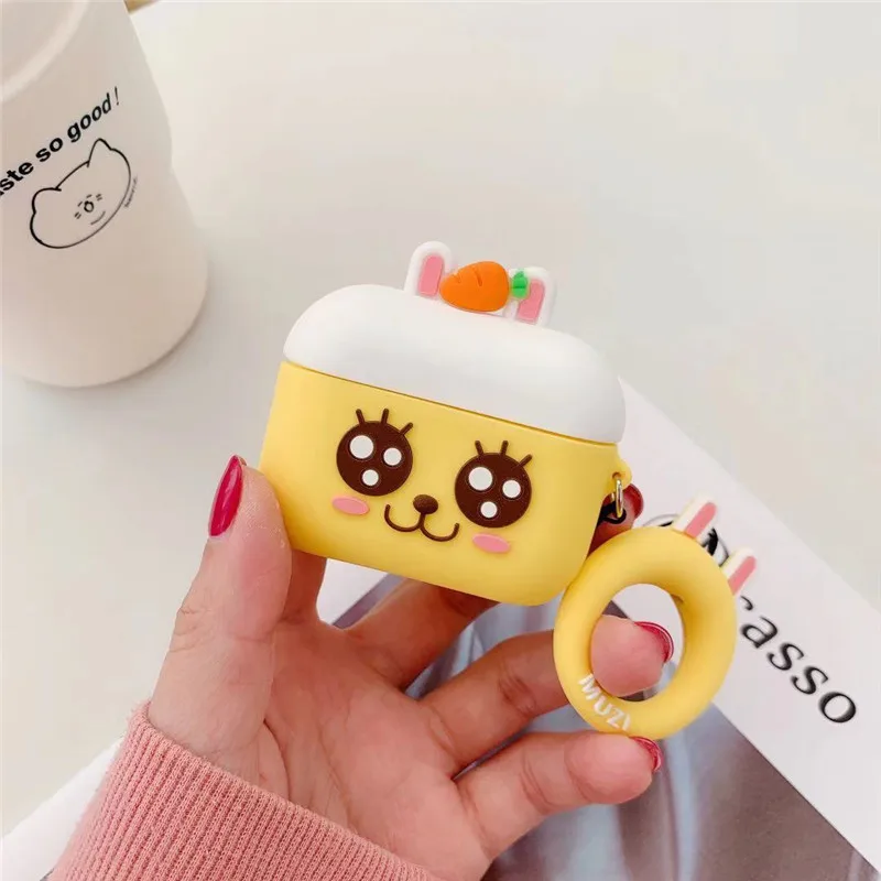 Muzi Для AirPods Pro Чехол, силиконовый, милый, KAKAO RYAN Bear, чехол для наушников для Apple Air pods Pro 3, чехол для наушников, Fundas, кольцевой ремешок - Цвет: Muzi