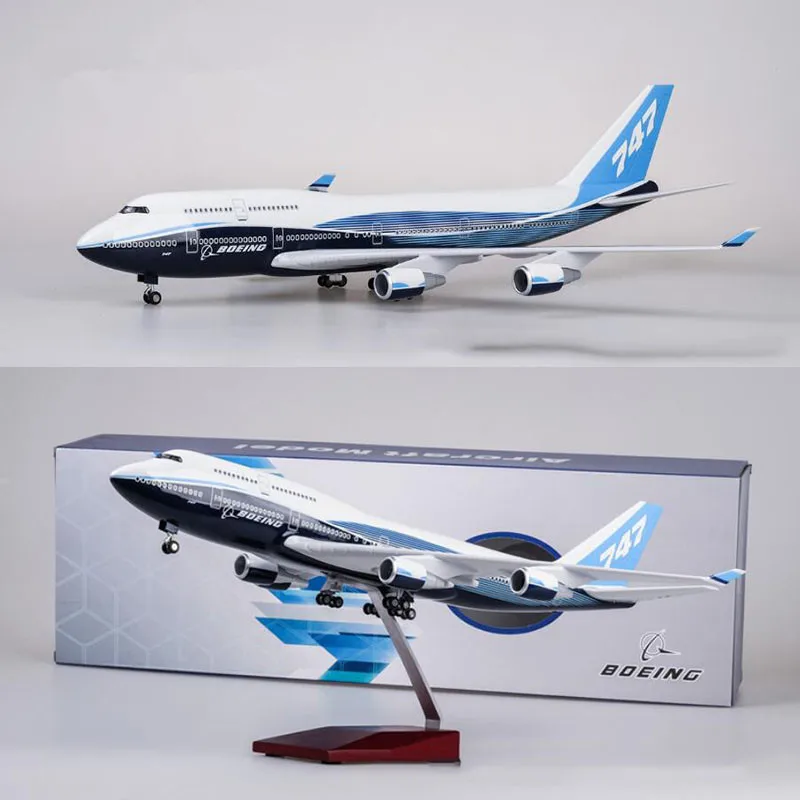 Коллекция литая под давлением пластиковая Смола 47 см 1:150 самолет Boeing B747 самолет Международная авиакомпания модель с светильник и колесом