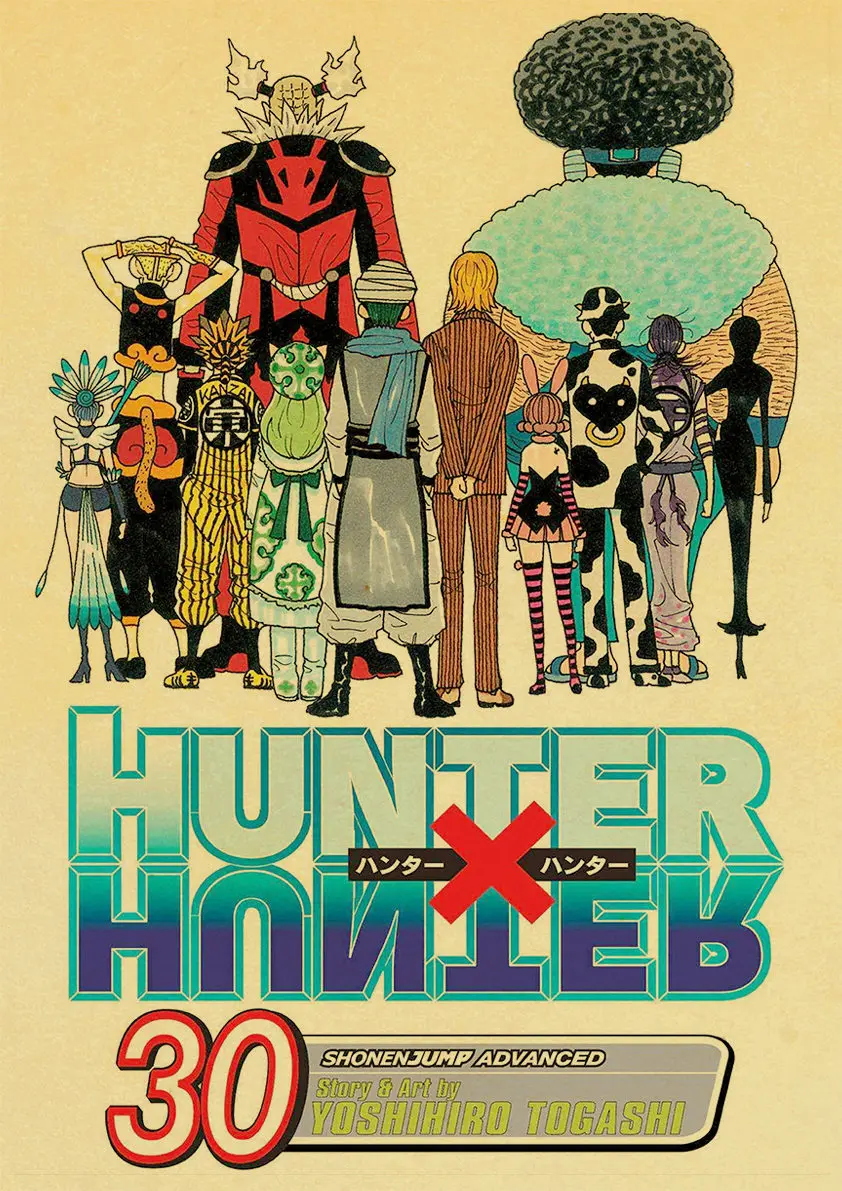 E170 Hunter x Hunter Poster Popular Classic Japanese Anime Home Decor Retro Poster Prints Kraft Paper Wall Art Home Room Decor - Цвет: E170