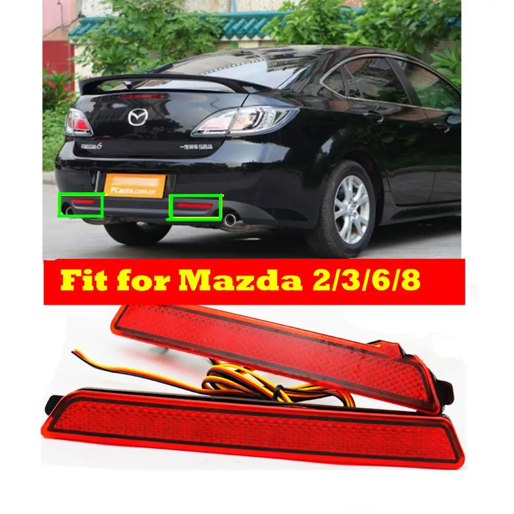 Отражатель заднего бампера для Mazda2/3/6/8 парковочная лампа стоп сигнал постоянный