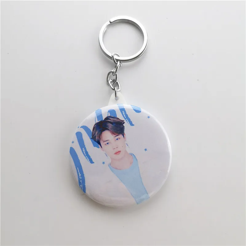 JIMIN KPOP Bangtan Boys карта души Persona круглый брелок для ключей, брелок для ключей, двойными бортами мини зеркало Love Yourself карта души Persona - Цвет: JIMIN