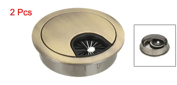 Bronze 50mm Uxcell 2 шт. Крышка для кабельного отверстия 50-80 мм цинковый сплав настольная втулка для проводного органайзера яркое серебро/черный/бронза/серебро/красная бронза - Цвет: Bronze 50mm